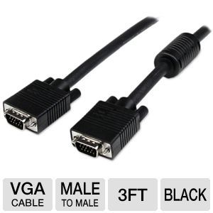 StarTech Coax High Resolution VGA Monitor Cable   VGA cable   HD 15 (M)   HD 15 (M)   3 ft   molded   black   for P/N: SV221NANOU, SV231UAF