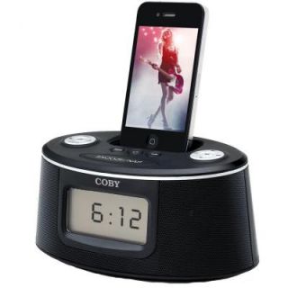 Coby AM/FM Clock Radio with iPod and iPhone Docking and Stereo Speaker System DISCONTINUED CSMP127