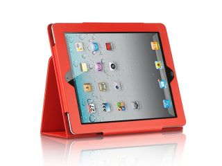Apple iPad 3/The New iPad/iPad 2 Red Sleep Mode Leather Binder with Stand
