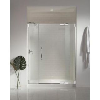 KOHLER Finial 57.25 in. x 72.25 in. Heavy Semi Framed Pivot Shower Door in Bright Polished Silver K 705729 L SHP