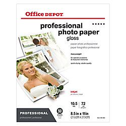 Brand Professional Photo Paper Glossy 8 12 x 11  Pack Of 50 Sheets