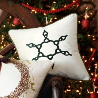 Deck The Halls Evergreen Snowflake Throw Pillow by Eastern Accents