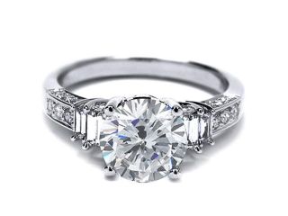 1.52 Ct Round H/I SI2 Diamond 18K White Gold Engagement Ring