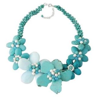 Turquoise/ Chalcedony Flower Necklace (Thailand)
