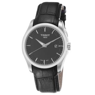 Tissot Mens T035.410.16.051.00 Couturier Black Dial Black Leather