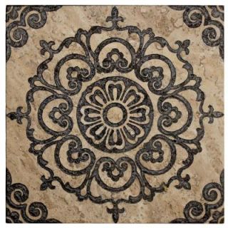 Jeffrey Court Saffron Etched Panel 12 in. x 12 in. x 10 mm Travertine Wall Tile 99658