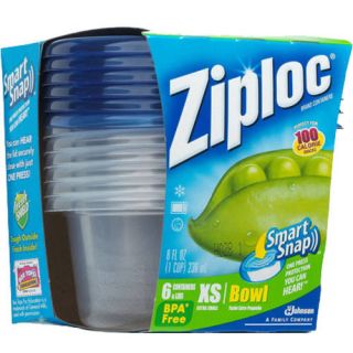 Ziploc 1 Cup Single Serve Containers, 6ct
