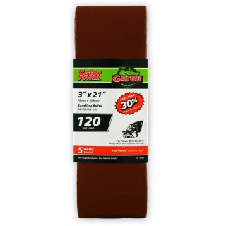 Gator 5 Pack 3 in W x 21 in L 120 Grit Commercial Sanding Belt Sandpaper