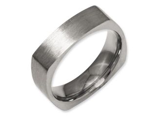 Titanium Square 6mm Satin Finish Comfort Fit Wedding Band Ring (SIZE 9 )