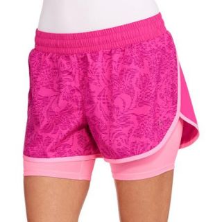 Danskin Now Women's 2 Fer Printed Active Shorts