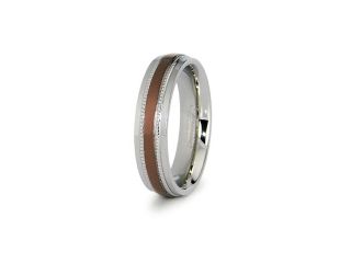 Two Tone Stainless Steel Ladies Wedding Band