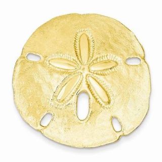 14k Yellow Gold Polished Fits up to 0.3IN & 8mm Medium Sand dollar Slide (1.3IN x 1.3IN )
