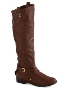 Ask Me Equestrian Boot in Brown  Mod Retro Vintage Boots