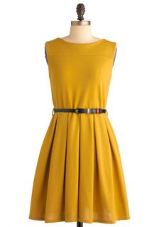 'Tis a Shift to Be Simple Dress in Mustard  Mod Retro Vintage Dresses