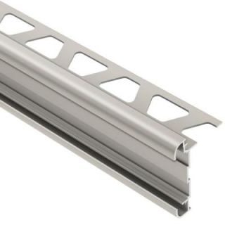 Schluter Rondec CT Satin Nickel Anodized Aluminum 3/8 in. x 8 ft. 2 1/2 in. Metal Double Rail Bullnose Tile Edging Trim RC100AT39