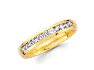 Round Diamond Wedding Band 14k Yellow Gold Anniversary Ring 1/4 Carat