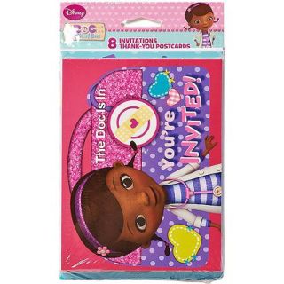 Doc McStuffins Invite and Thank You Combo, 8 Pack, Party Supplies