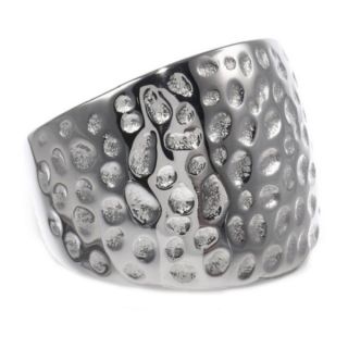 Stainless Steel Hammered Texture 16mm Ring   Shopping   Big