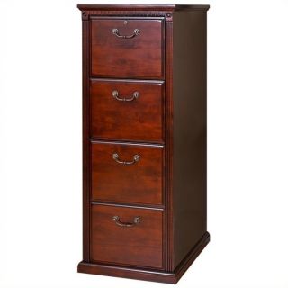Kathy Ireland Home by Martin Huntington Club 4 Drawer Vertical File in Vibrant Cherry   HCR204