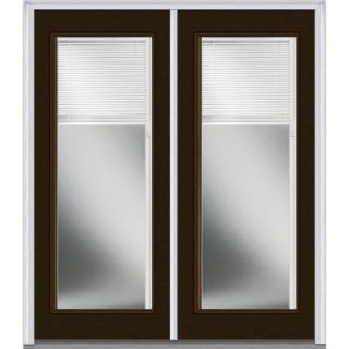 Milliken Millwork 72 in. x 80 in. Classic Clear Glass RLB Full Lite Painted Builder's Choice Steel Double Prehung Front Door Z004417R