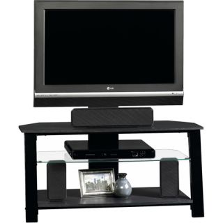 Sauder Beginnings Black Panel TV Stand with Mount for TVs up to 42"