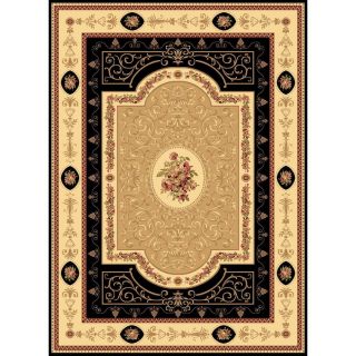 Rugs America New Vision Rectangular Black Floral Woven Area Rug (Common: 8 ft x 10 ft; Actual: 7.83 ft x 10.83 ft)
