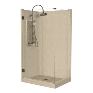 American Bath Factory Panel Medium Fiberglass and Plastic Square Corner Shower Kit (Actual: 86 in x 36 in x 36 in)