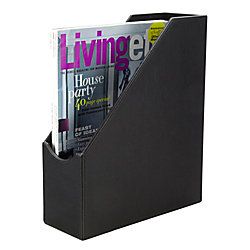 See Jane Work Faux Leather Magazine File 12 H x 10 W x 4 14 D Black