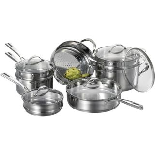 Cat Cora 12 Piece Stackable Stainless Steel Set
