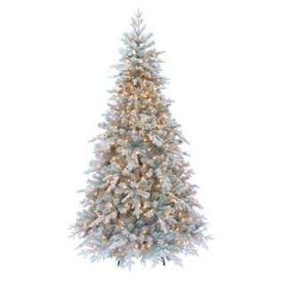 Kurt Adler Pre Lit 7' White Frosted Pine Christmas Tree with 400 Clear Lights