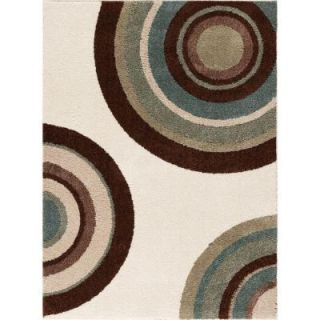 Home Decorators Collection Circlets Snow/Multi 5 ft. x 7 ft. 3 in. Shag Area Rug 9424SN58H.070