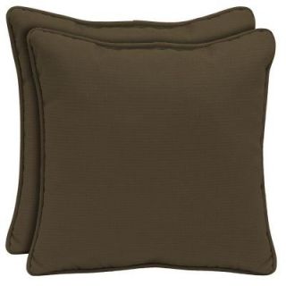 Hampton Bay Java Texture Square Outdoor Throw Pillow with Welt (2 Pack) FC01575B D9D2