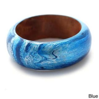 Abstract Painted Wood Bangle (Indonesia) Burgundy