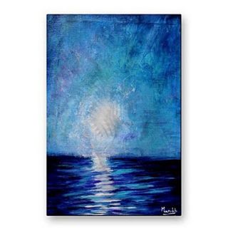 All My Walls Moonlight Sea by Michael Grubb Painting Print Plaque
