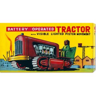 Big Canvas Co. Retrobot Battery Operated Tractor Stretched Canvas