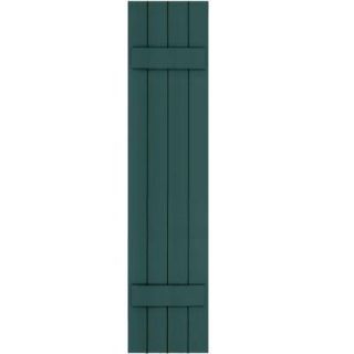 Winworks Wood Composite 15 in. x 68 in. Board and Batten Shutters Pair #633 Forest Green 71568633