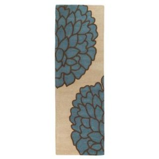 Home Decorators Collection Fantasia Beige and Blue 2 ft. 6 in. x 10 ft. Runner 0112480810