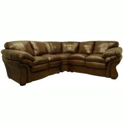 Lincoln Brown Italian Leather Sectional Sofa  ™ Shopping