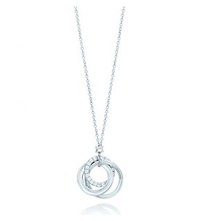 TIFFANY & CO   Tiffany 1837™ interlocking pendant in 18k white gold with diamonds