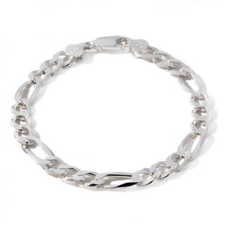 Sterling Silver Figaro Chain 8 1/2" Bracelet   6804147