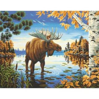 Majestic Moose   Paint Works Paint By Number Kit 14"X11"
