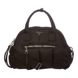 Prada Bomber Black Nylon Top Handle Bag   Shopping   Big