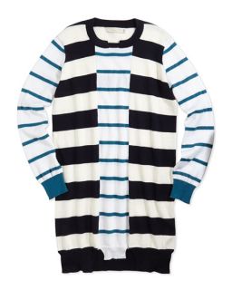Stella McCartney Striped Cotton/Cashmere Sweaterdress, 2Y 14Y