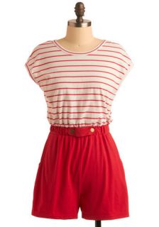 Tulle Clothing Ought or Nautical Romper  Mod Retro Vintage Shorts