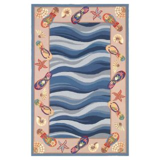 KAS Rugs Classy Casual Rectangular Indoor Hand Hooked Area Rug (Common: 8 x 11; Actual: 96 in W x 126 in L)