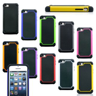 Gearonic 2 Piece Hybrid Hard PC Soft Silicone Back Case For iPhone 5C