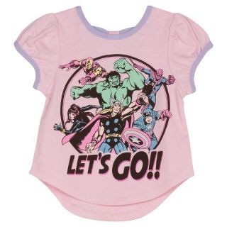 Avengers Toddler Girls Lets Go Tee   Pink