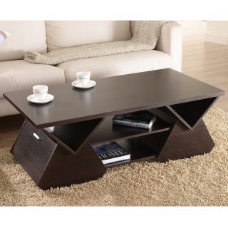 Furniture of America Melika Espresso Geometric Coffee Table