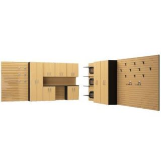 Flow Wall 72 in. H x 336 in. W x 17 in. D 12 Piece Deluxe Cabinet System Plus Accessories in Maple FCS 24012 24M 6M3