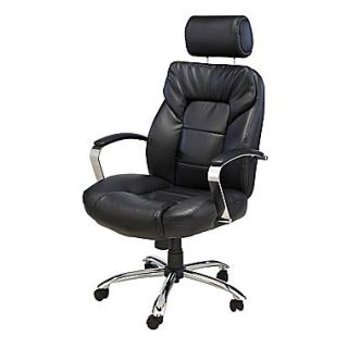 Comfort Products Commodore II Big and Tall Leather Executive Chair, Black